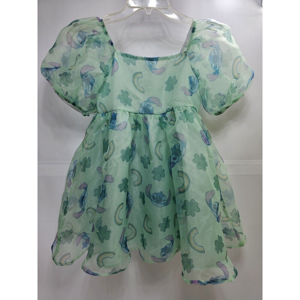 Disney Jumping Beans LILO Stitch  Dress Girls L (10/12) Light green .